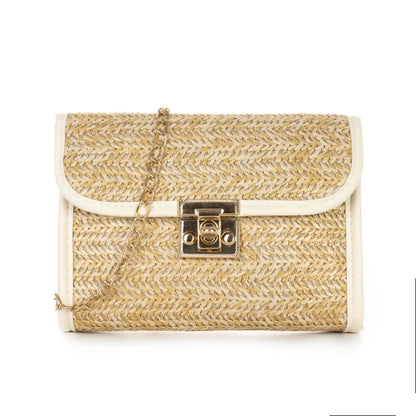 Girls Mobile Phone Bag 2024 New Women's Summer Woven Bag Messenger Straw Bag Small Square Bag Fashion Bag