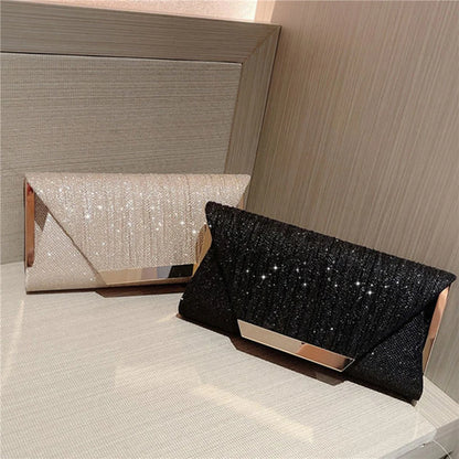 Women Exquisite Evening Bag Party Banquet Glitter Purse Lady Elegant Wedding Clutches Handbag Female Cocktail Chain Shoulder Bag