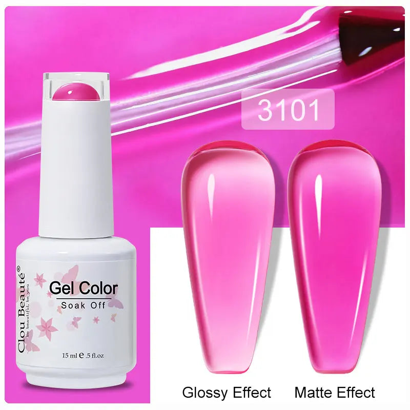 Clou Beaute Gel Nail Polish Pretty Color Salon Professional Sugar Nails Art Gels Varnish Soak Off UV LED 15ml Gel Polish Lacquer