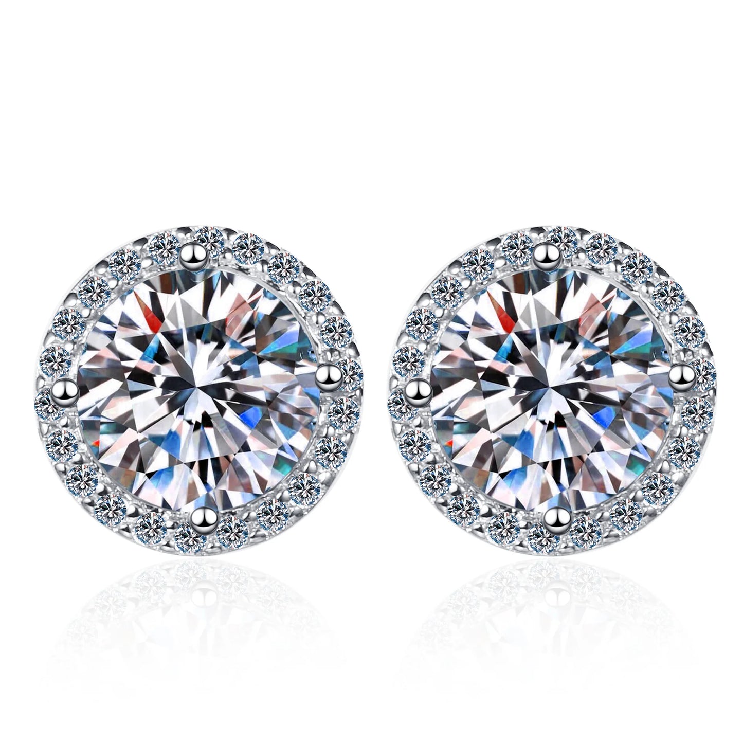 Moissanite Round Earrings Engagement Wedding Gift