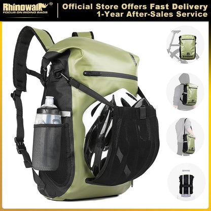 Rhinowalk Bike Pannier Bag 22L Fully Waterproof Trunk Bag Backback Capacity Multifunctional Rear Rack Cycling Bag Shoulder Bag