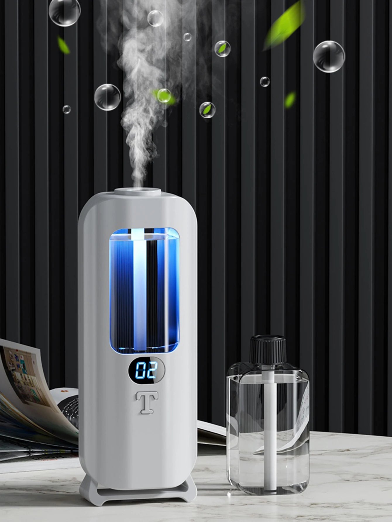 Automatic Aromatherapy Machine And Air Humidifier With Digital Display And Colored Lights -Machine Office Home, And Bathroom