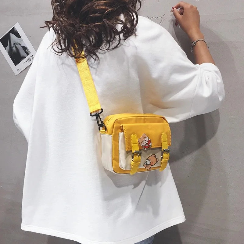 Korean Style Canvas Shoulder Bag For Women New Fashion Female Crossbody