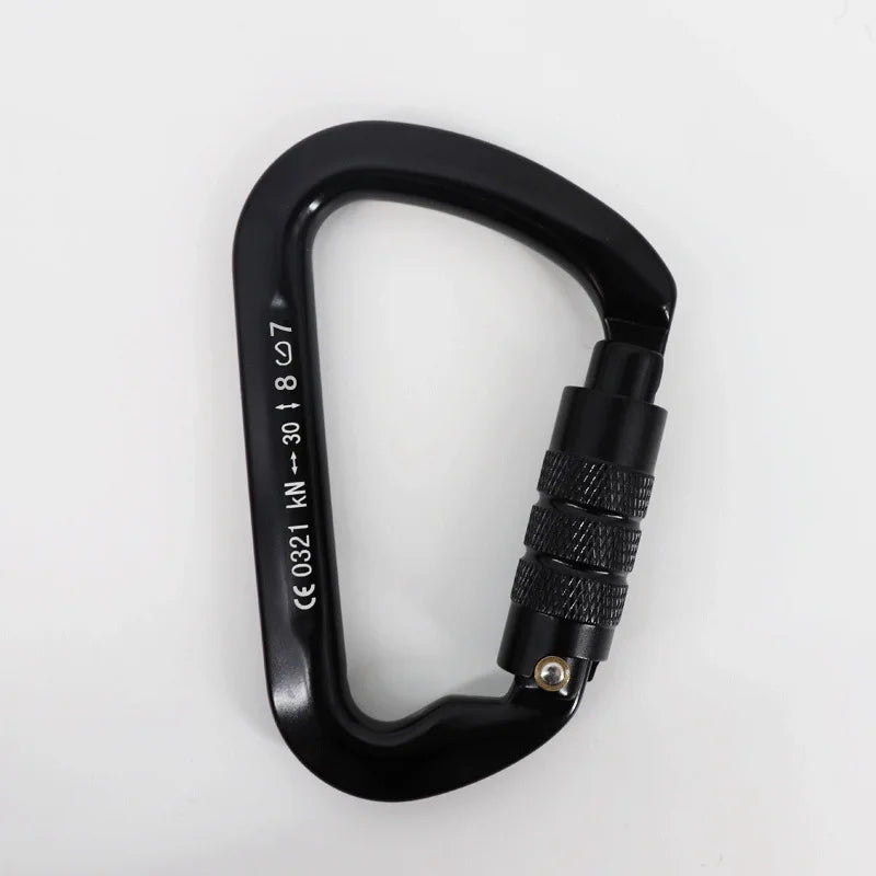 Carabiner Rock Climbing Mountain Landing 30kN High Altitude Operation Equipment Outdoor Aluminum Alloy Safety Buckle Hook