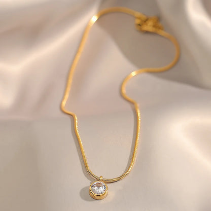 Shiny Zircon Pendant Necklace