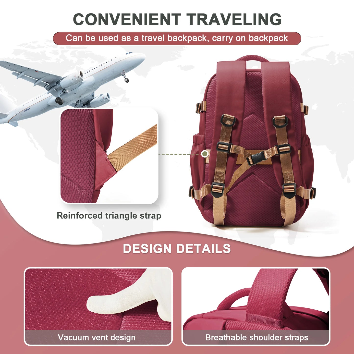 Travel Backpack Cabin Bag 40x30x20 Wizzair Carry-Ons,