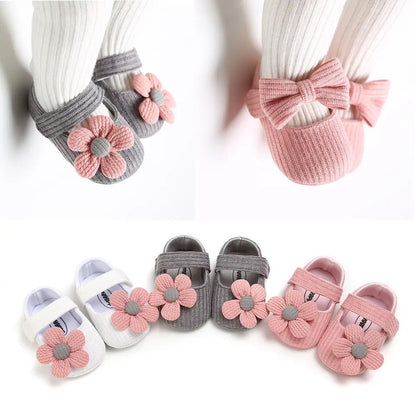 0-18M Baby Girls Cotton Shoes Retro Spring Autumn Toddlers Prewalkers Cotton Shoes Infant Soft Bottom First Walkers