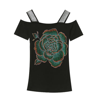 T-Shirt Chic Hot Diamonds Tops Classic Women's