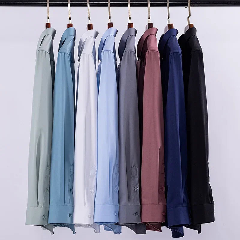 Anti-Wrinkle Men's Shirts Long Sleeve Business Blouse