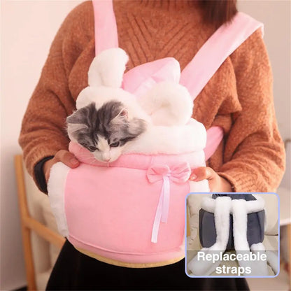 Cat Bag, Pet Tote Bag, Outdoor Portable Plush Backpack, Winter Warm Cat Bed, Small Dog Carrying Bag, Pet Backpack