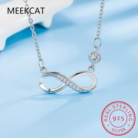 925 Sterling Silver Fine Jewelry Best Friend Forever Infinity Love Pendant Necklaces for Women Gifts Silver Chain