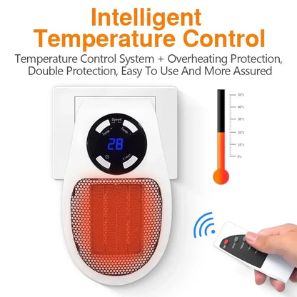 Mini Electric Portable Heater Wall-Outle Air Heater Powerful Warm Blower Household Radiator Remote Warmer Room Heating Stove