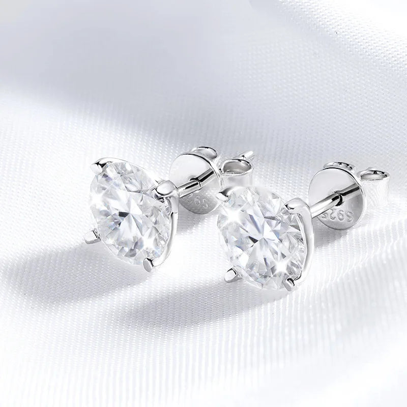 0.2-2CT GRA Certified Moissanite Stud Earrings