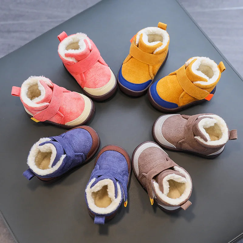 Toddler Baby Boots Winter Boys Girl Warm Baby Snow Boots Plush Soft Bottom Infant Shoes Newborn Baby Outdoor Sneakers Kids Shoes