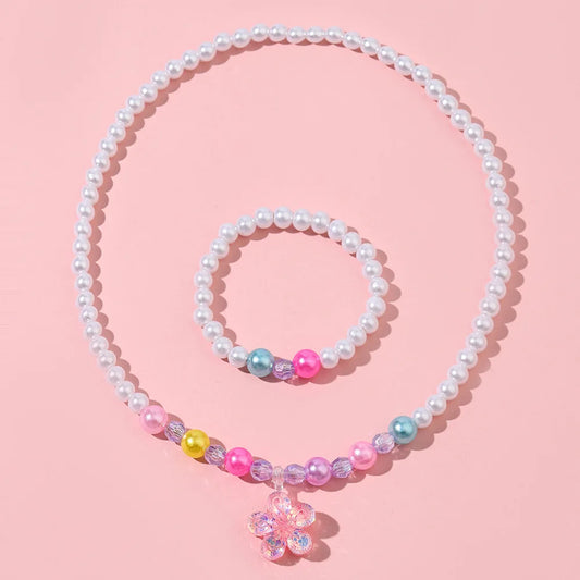 DIY Children Sweet Necklace Bracelet Set Candy Colorful Beaded Girls Necklace   Jewelry Wholesale