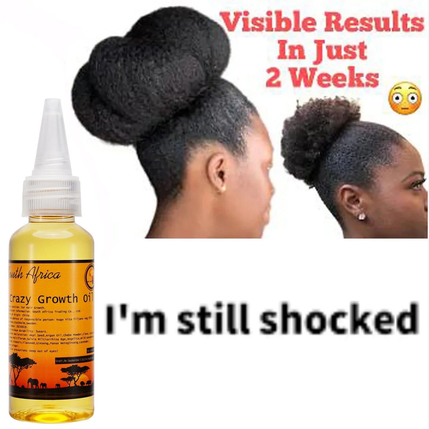 African Layden Oil Made by Ancient Methods GROW YOUR HAIR FASTER LONGER Visible Results Stop Breakage  Promotes Hair Growth