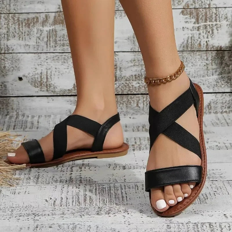 Summer new women's flat Roman sandals with non-slip rubber sole fashion women's shoes