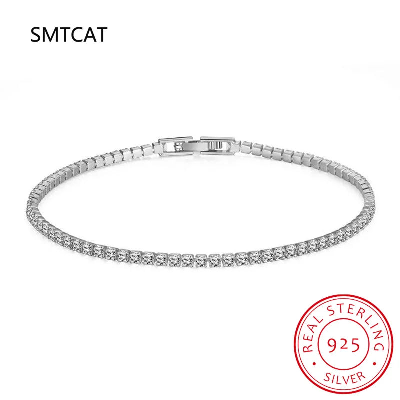 100% 925 Sterling Silver Simulated Moissanite Diamond Bracelets for Women Yellow White Gold Color Birthday Jewelry Gift