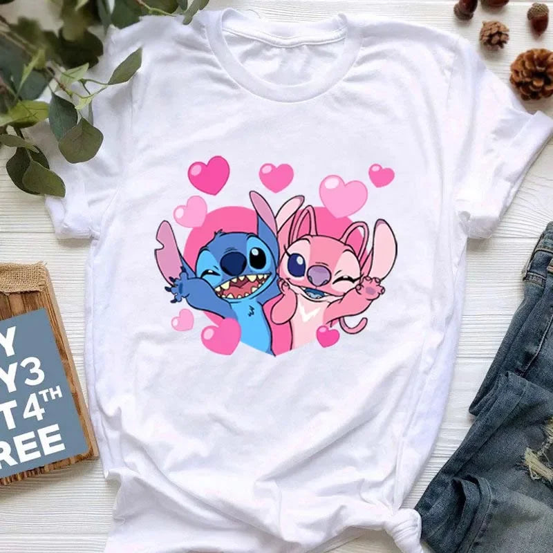 stitch T Shirt Women Summer Tops Cartoon