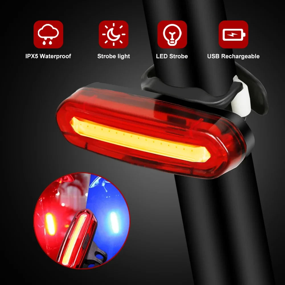 Bicycle Taillight MTB Red Light Bike Rear Light Cycling Warming Safety Lamp USB Rechargeable Led Bike Light Bike Accessories