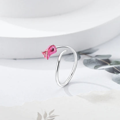 Ladies' Ring 925 Sterling Silver Flower And Butterfly Adjustable Size Sweet Ring Wedding Party Colorful Zircon Luxury jewelry