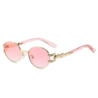 Vintage Oval Small Women's Sunglasses Fashion Punk Round Sunglasses 2024 Woman Retro Glasses Female Shades UV400 Eyewear