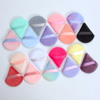 2 件 Triangle Powder Puff Face Makeup Sponge Soft Velvet Cosmetic Puff Blender Beauty Foundation Sponge Make up Accessories