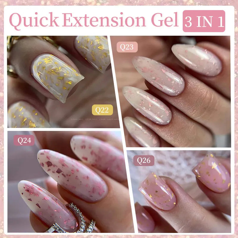 7ML Pink Glitter Quick Extension Gel Nail Polish