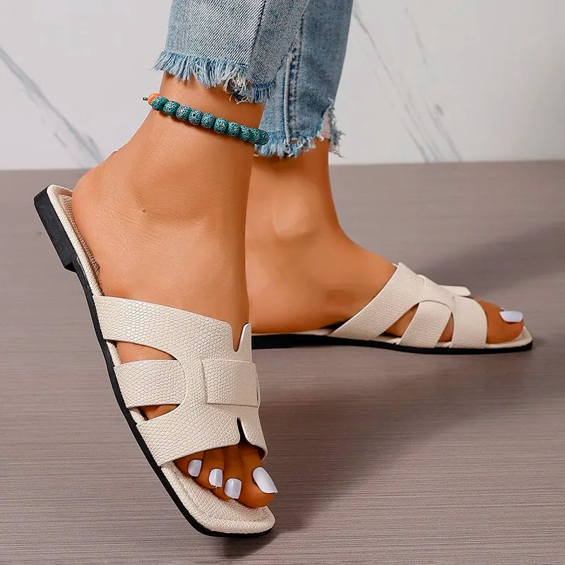 Summer Women Slippers Fashion Beach Flats Shoes 2024 New Casual Sandals Dress Walking Flip Flops Open Toe Slides Mujer Zapatos