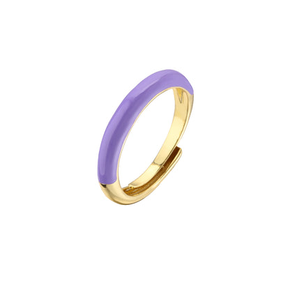 HECHENG，Lady New Fashion MultiColor Enamel Rings For Women Smooth Simple Metal Finger Rings Wholesale Accessories Gifts