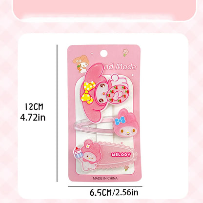 Acrylic Sanrio Series Cartoon Hairpin Set with Cardboard One-line BB Clip Sweet Girl Bangs Clip Hair Accessories