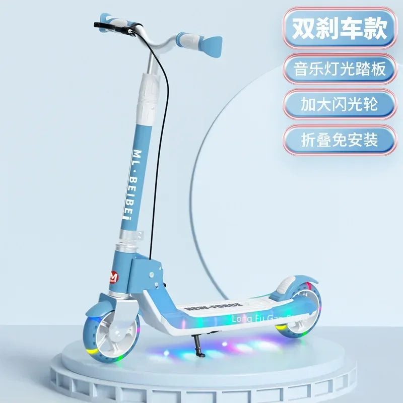 Scooter for children aged 6-10 to 12, adult boys and girls, two wheeled folding pedal sliding roller coaster