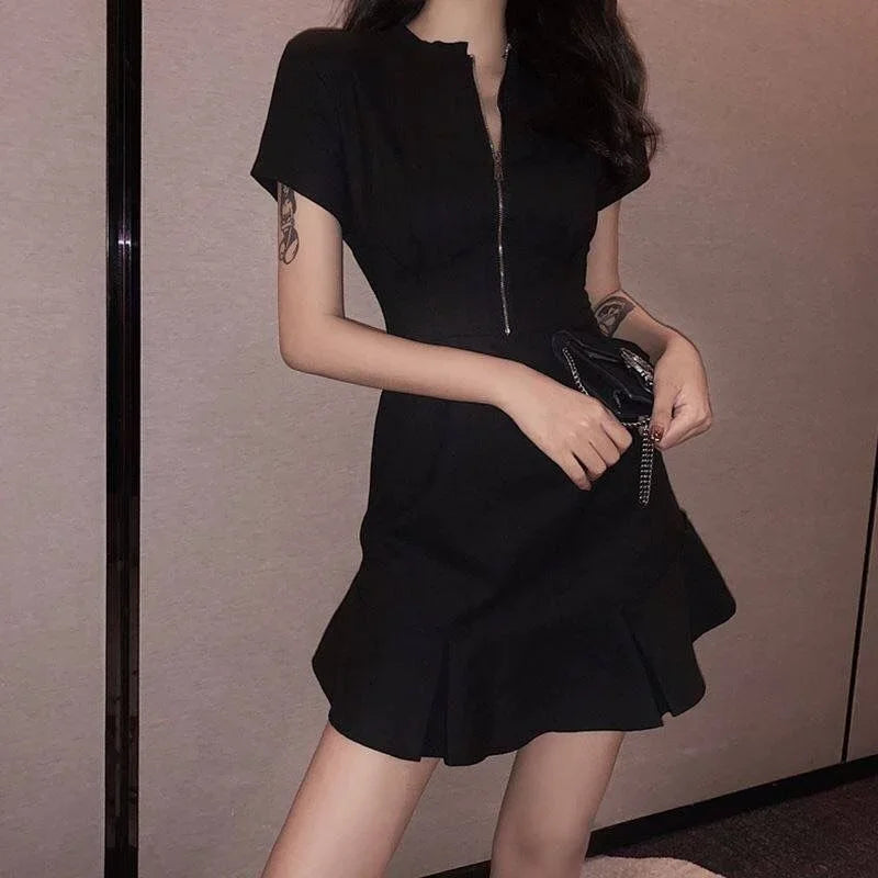 Short Yellow Mini Women's Dress Black Clothing Female Dresses 2024 Promotion Harajuku Cheap Casual Offer Trend Unique Y2k Retro