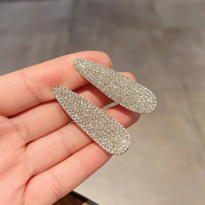 Fashion Simple Light Luxury Hair Clip Fringe Side Hairpin Senior Sense Full Diamond Duck Mouth Clip Headwear Wholesale