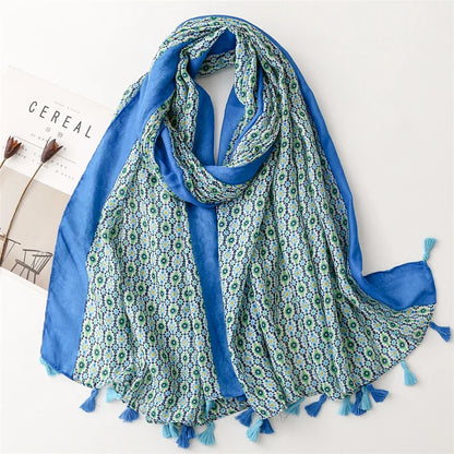 2023 NEW Women's Scarf Printing Scarves Spring Autumn Thick Shawl And Wraps for Lady Muffler Pashmina Hijab Tassel Beach Shawls