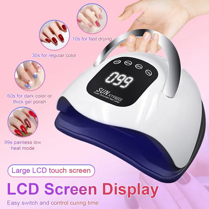 X19 MAX UV LED Nail Drying Lamp 320W Professional UV Nail Art Dryer Light for Gel Nails 72 Beads Fast Curing Gel Polish Lamp