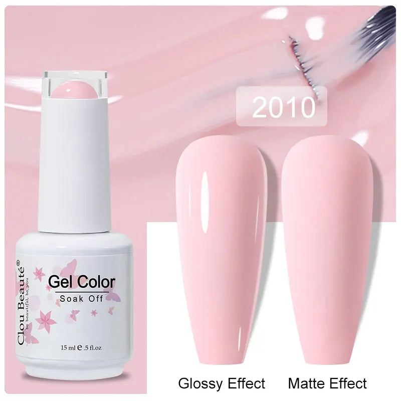 Clou Beaute Gel Nail Polish Pretty Color Salon Professional Sugar Nails Art Gels Varnish Soak Off UV LED 15ml Gel Polish Lacquer