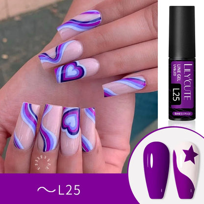 LILYCUTE 5ML Reflective Glitter Liner Gel Polish Nail Art