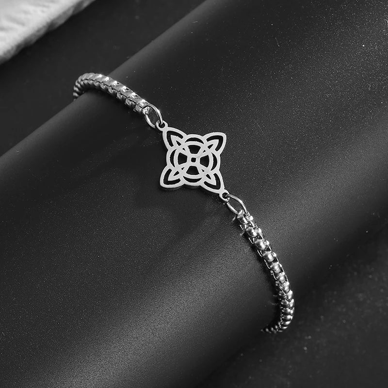 Exquisite Stainless Steel Witch Knot Bracelet