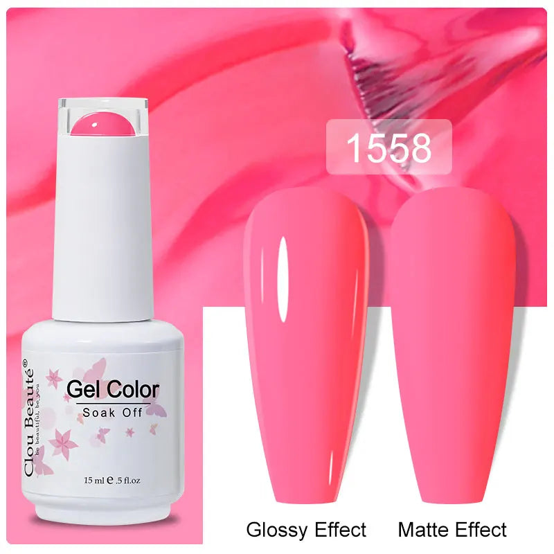 Clou Beaute Gel Nail Polish Pretty Color Salon Professional Sugar Nails Art Gels Varnish Soak Off UV LED 15ml Gel Polish Lacquer