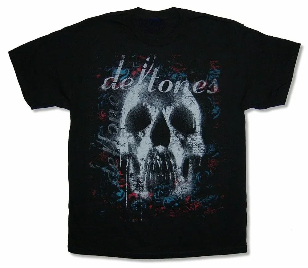 Horror Deftones Skull T Shirt Men Harajuku Gothic Black Tee Shirt Summer Boys Girls Streetwear Japanese Vintage Loose T-shirts