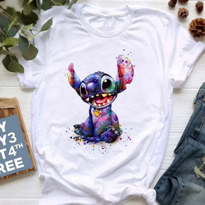 stitch T Shirt Women Summer Tops Cartoon