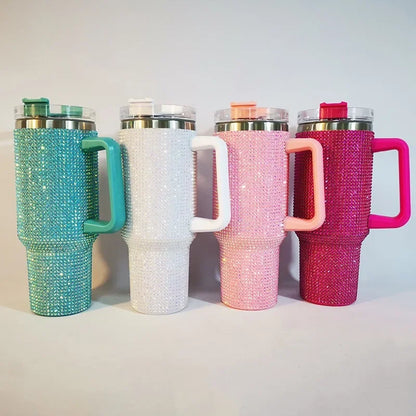 40oz Diamond Thermos Cup with Handle