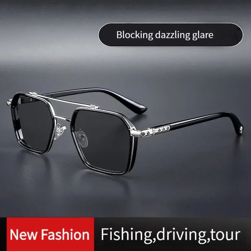 Fashion Polarized Square Metal Sunglasses Women Men Trending Products Polaroid Car Driving Glasses Double Beam Oculos Masculino