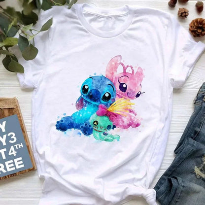 stitch T Shirt Women Summer Tops Cartoon