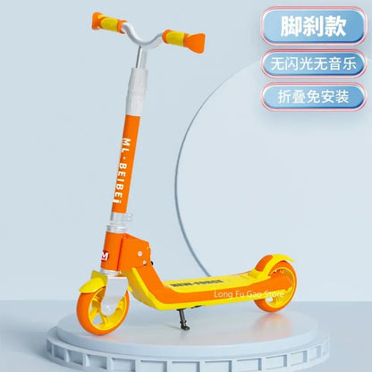 Scooter for children aged 6-10 to 12, adult boys and girls, two wheeled folding pedal sliding roller coaster