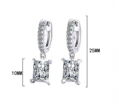 Certified Moissanite Hoop Earring for Women 925 Sterling Silver Round Diamond Dangle Earring Tiny Cartilage Huggies Drop Earring