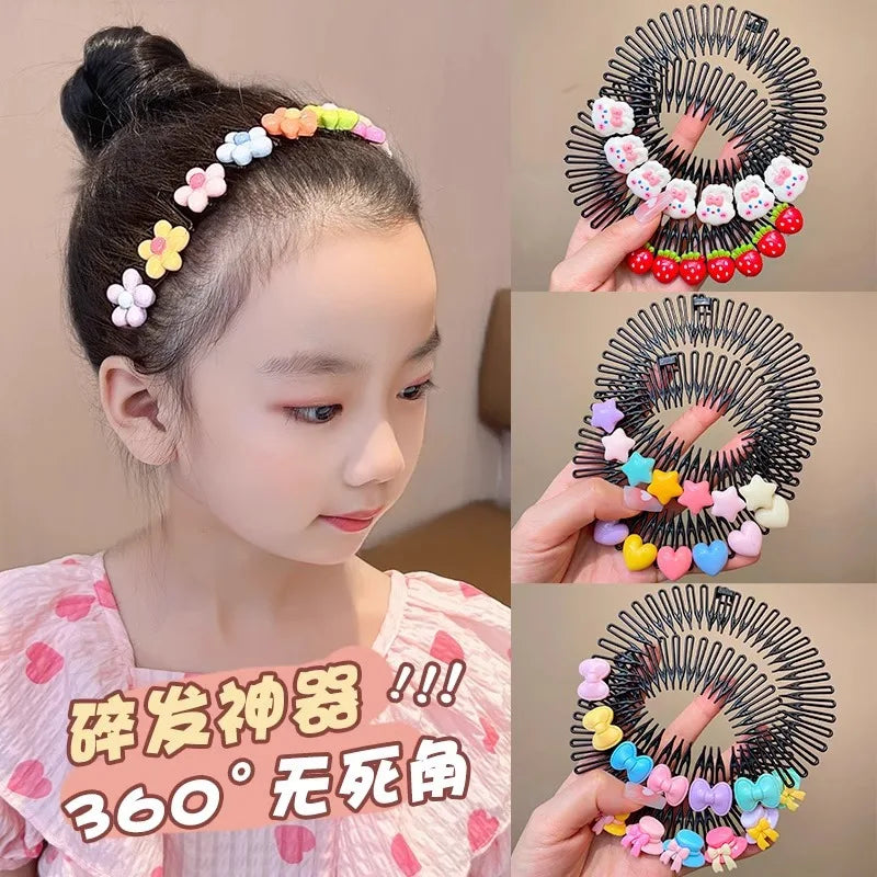 Fashion Children's Hairpins Little Girls Bangs Broken Hair Hairpins Girls Candy Color Sweet Cute Insert Comb Hair Accessories