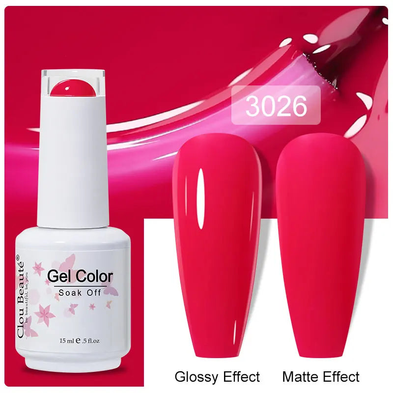 Clou Beaute Gel Nail Polish Pretty Color Salon Professional Sugar Nails Art Gels Varnish Soak Off UV LED 15ml Gel Polish Lacquer