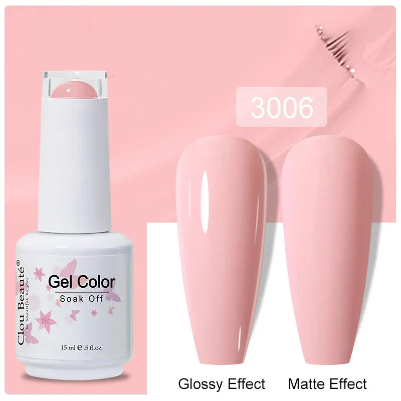 Clou Beaute Gel Nail Polish Pretty Color Salon Professional Sugar Nails Art Gels Varnish Soak Off UV LED 15ml Gel Polish Lacquer